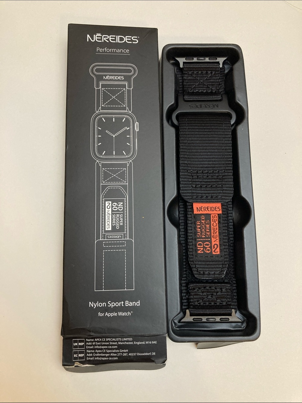 Nereides Black Nylon Sport Watch Band for Apple Watch